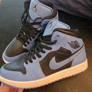 Nike Air Jordan 1 Mid in University Blue and Black